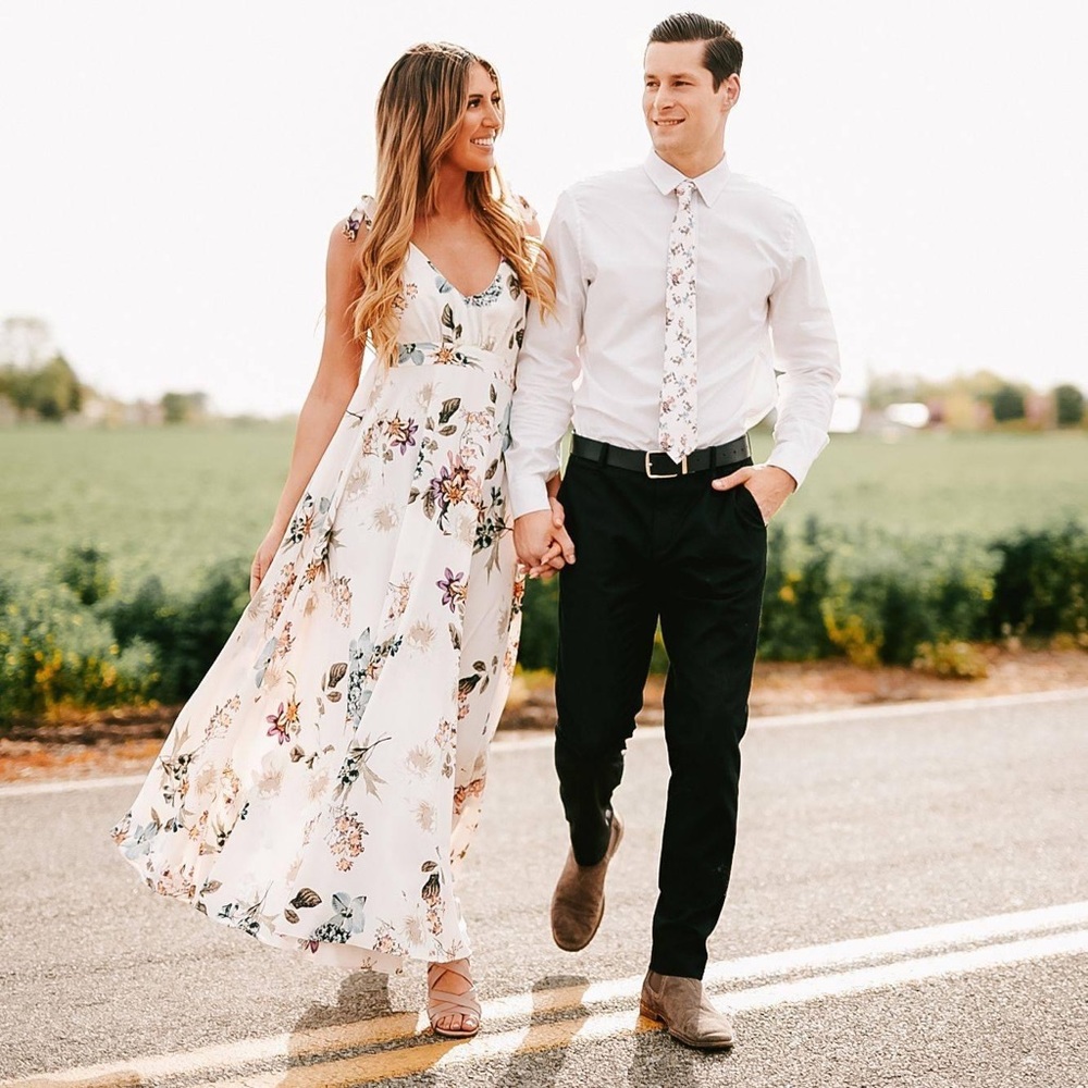 Nanamacs floral white dress